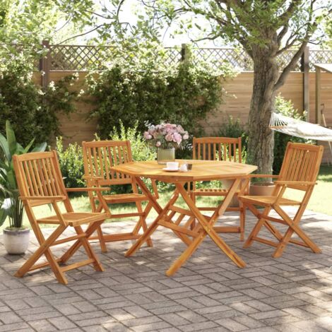 Ensemble à manger de jardin pliable 5 pcs bois massif d’acacia vidaXL