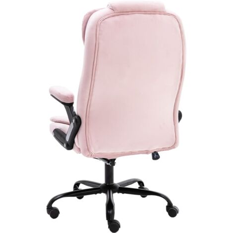 Chaise de bureau réglable à roulettes en velours terracotta Mauricette