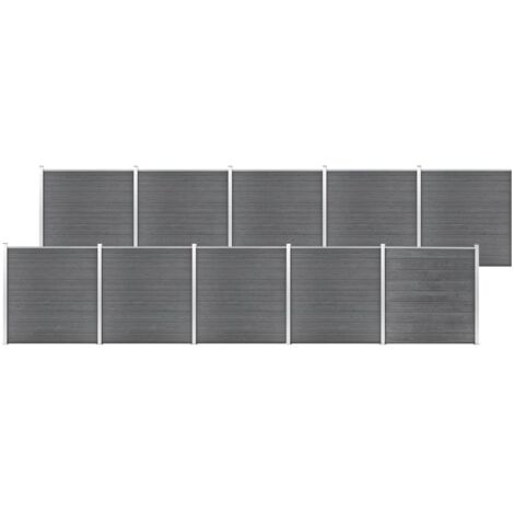 Clôture de jardin WPC 1737x186 cm Gris vidaXL