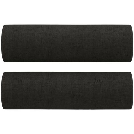 vidaXL Coussins décoratifs lot de 2 Noir Ø15x50 cm Tissu (1/5)