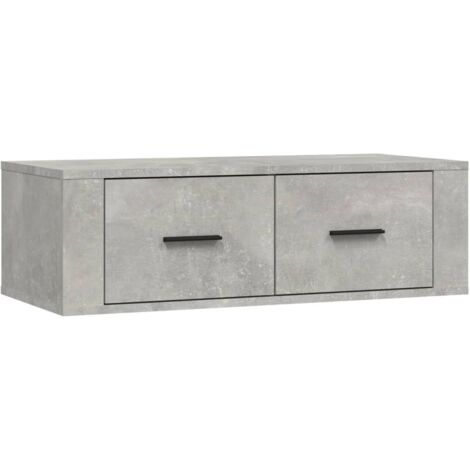Meuble TV suspendu Gris béton 80x36x25 cm Bois d'ingénierie vidaXL (1/5)