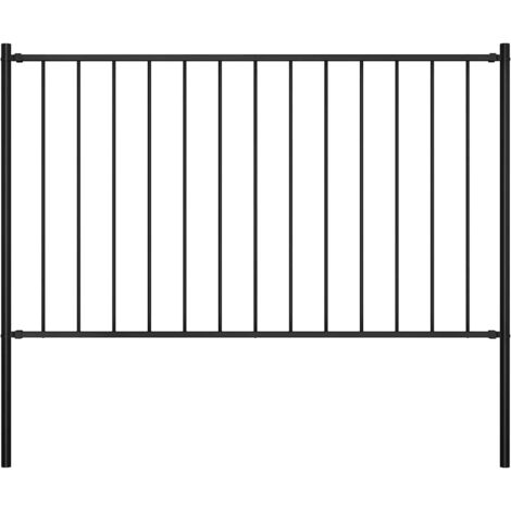 Vidaxl – Panneau de clôture en acier thermolaqué 1,81 x 0,75 m – Résistant aux intempéries – Séparation robuste pour jardin – Couleur noire