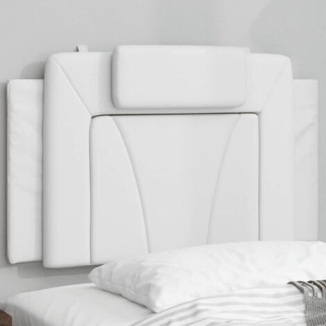 vidaXL Coussin de tête de lit Viana blanc 90 cm similicuir (1/5)