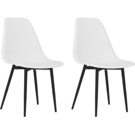 vidaXL Chaises à manger lot de 2 blanc PP