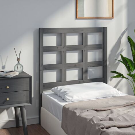 Tête de lit Gris 80,5x4x100 cm Bois massif de pin vidaXL (1/5)