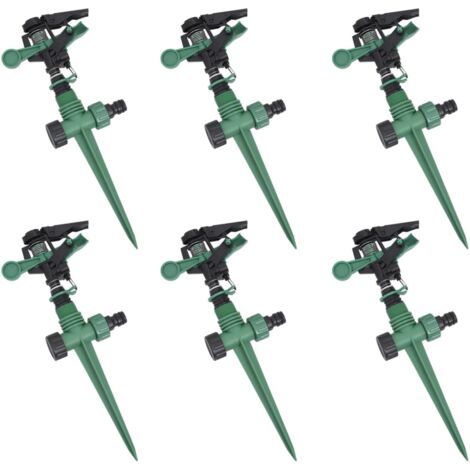 Vidaxl – Pack de 6 arroseurs à impulsion 32 cm – Portée d'arrosage 20 m – Débit 5,3-13,5 L/min – Matériau POM durable