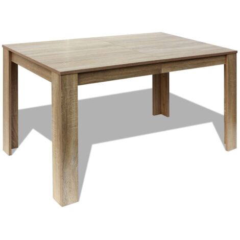 Vidaxl – Table de salle à manger chêne 140 x 80 x 75 cm – Aggloméré durable – Assemblage facile – Pour repas quotidiens et occasions spéciales