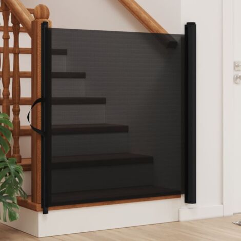 Vidaxl – Barrière de sécurité pour chien 82,5 x 125 cm – Structure métallique et polyester durable – Installation facile – Barrière noire