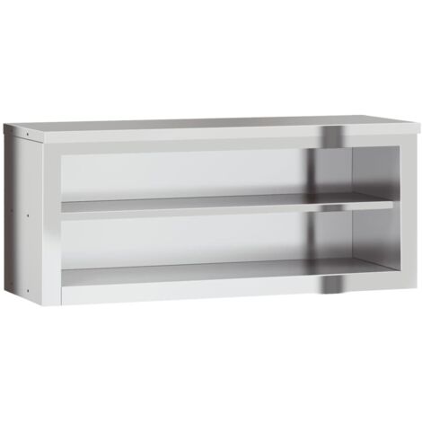 Vidaxl – Armoire murale de cuisine acier inoxydable 110x40x46cm – 1 étagère – Capacité 75kg – Surface lisse pour nettoyage facile (1/6)