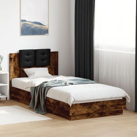 Cadre de lit sans matelas chêne fumé 100x200 cm vidaXL (1/5)