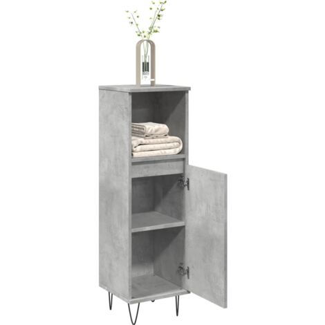 vidaXL Bathroom Cabinet Concrete Grey 30x30x100 cm Engineered Wood (1/5)