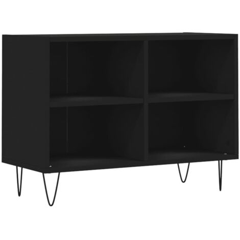 Furniture Limited - Meuble TV noir 69,5 x 30 x 50 cm bois (1/6)