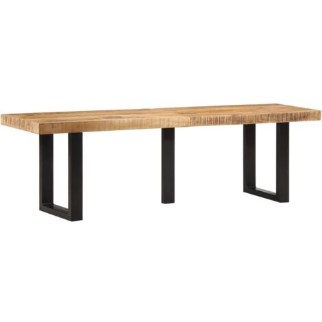 Vidaxl – Banc de jardin 160 cm en bois de manguier massif et acier – Style industriel – Dimensions 160 x 35 x 45 cm – Assemblage requis