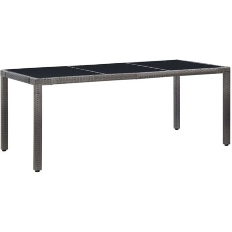 vidaXL Ensemble à manger d'extérieur 9 pcs Résine tressée Gris (1/6)