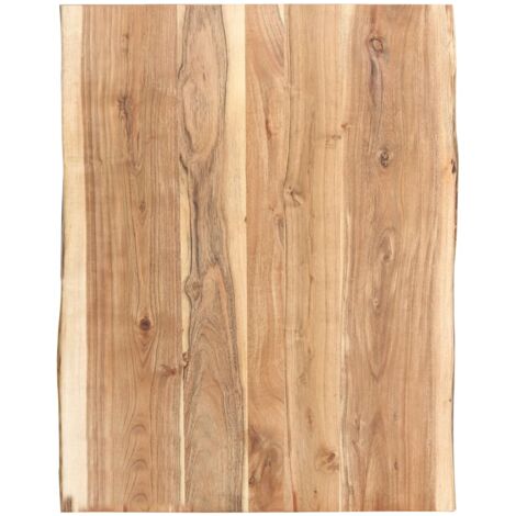 Vidaxl – Dessus de table en bois d'acacia massif 80x(50-60)x3,8 cm – Poli et laqué pour protection humidité – Unique avec bords en bois vivant