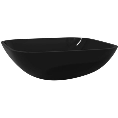 Lavabo Verre 42x42x14 cm Noir vidaXL (1/6)
