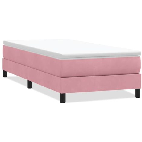 Sommier à lattes de lit sans matelas rose 100x210 cm velours vidaXL
