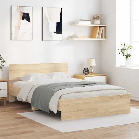 Cadre de lit sans matelas chêne sonoma 120x190 cm vidaXL