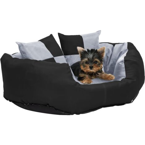 vidaXL Reversible & Washable Dog Cushion Grey and Black 65x50x20 cm (1/5)