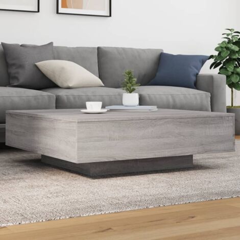 Vidaxl – Table basse fixe sonoma gris 100x100x31 cm – Bois d'ingénierie résistant à l'humidité – Surface lisse pour boissons et décorations