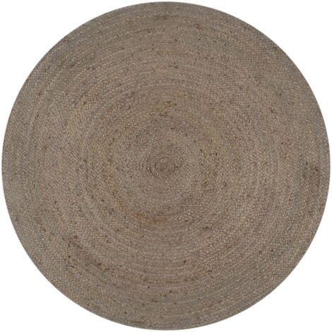 Tapis fait à la main Jute Rond 150 cm Gris vidaXL