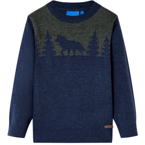 Pull-over tricoté pour enfants bleu marine 92 vidaXL375210
