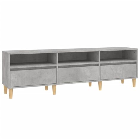 Furniture Limited - Meuble TV gris béton 150x30x44,5 cm bois (1/5)