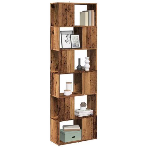 vidaXL Bibliothèque Séparateur de pièce Vieux bois 60x24x186 cm
