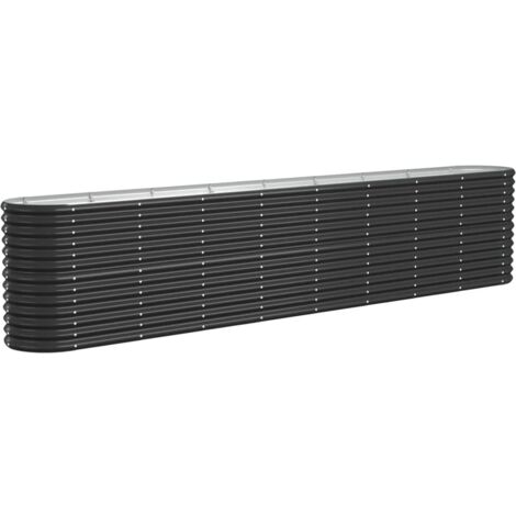 Vidaxl – Lit surélevé de jardin 332 x 40 x 68 cm – Acier galvanisé anthracite – Résistant aux intempéries – Assemblage requis