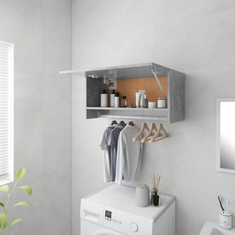 Garde-robe gris béton 70x32,5x35 cm bois d'ingénierie vidaXL
