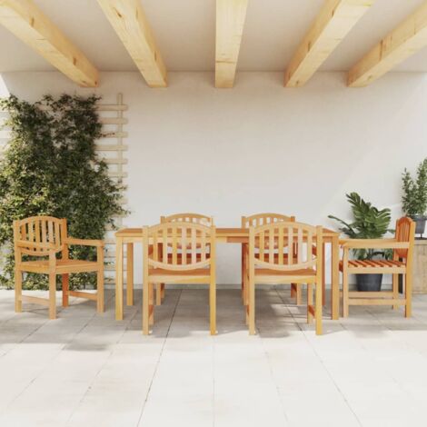 vidaXL Ensemble à manger de jardin 7 pcs Bois de teck solide (1/5)