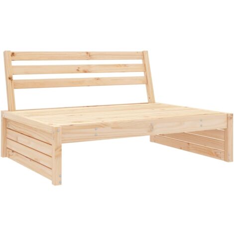 Vidaxl – Canapé central de jardin 120x80 cm en bois de pin massif – Design à lattes – Capacité 110 kg – Assemblage requis