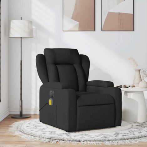 Fauteuil de massage inclinable Noir Tissu vidaXL