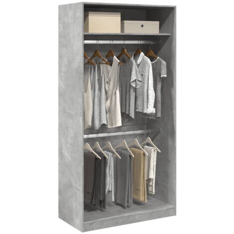 vidaXL Garde-robe Gris béton 100x50x200 cm Aggloméré