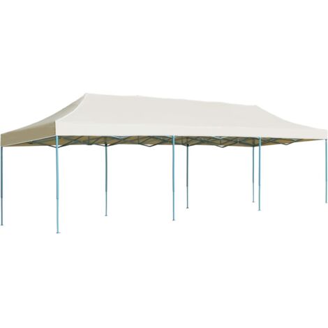 Vidaxl – Tente de réception pliable 3x9 m crème – Toit Oxford 600D imperméable – Cadre acier enduit de poudre – Résistance UV