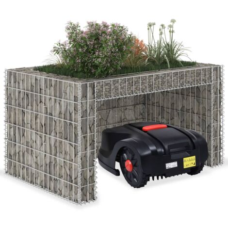 Vidaxl – Garage tondeuse à gazon en fil d’acier 110x80x60 cm – Résistant aux intempéries – Utilisation comme jardinière – Grande capacité de charge