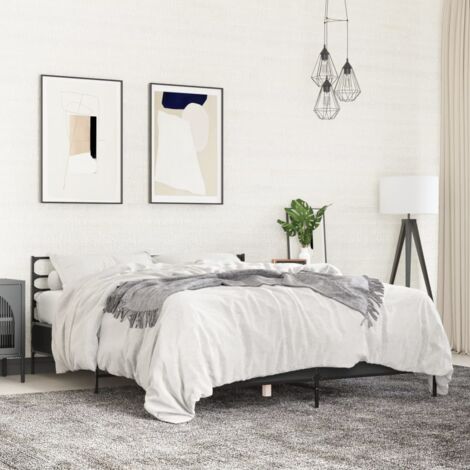 Cadre de lit sans matelas noir 150x200 cm vidaXL (1/5)