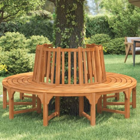 Banc de tour d'arbre rond Ø208 cm bois massif eucalyptus vidaXL