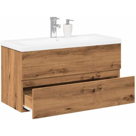 vidaXL Armoire lavabo avec bassin intégré chêne artisanal