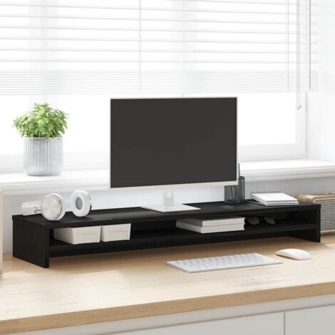 vidaXL Support de moniteur chêne noir 100x24x13 cm bois d'ingénierie (1/5)