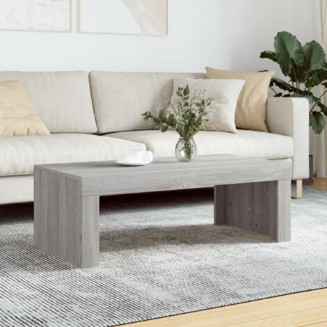Vidaxl – Table basse fixe 102x50x36 cm – Bois d'ingénierie gris Sonoma – Surface lisse et résistante à l'humidité – Design moderne