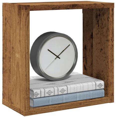 vidaXL Étagères cube murales 2 pcs vieux bois 30x15x30 cm