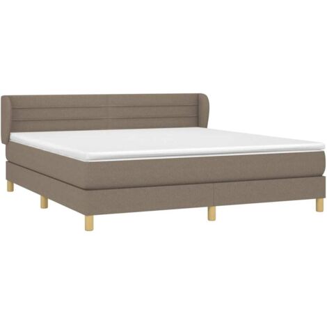 vidaXL Sommier à lattes de lit avec matelas Taupe 160x200 cm Tissu (1/5)