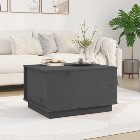 vidaXL Table basse Gris 60x50x35 cm Bois massif de pin (1/5)