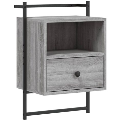 vidaXL Table de chevet murale sonoma gris 40x30x61cm bois d'ingénierie (1/5)