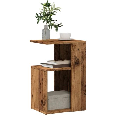 Table d'appoint vieux bois 36x30x56 cm bois d'ingénierie vidaXL