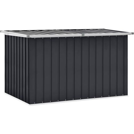 Vidaxl – Coffre de jardin anthracite 149x99x93 cm – Acier galvanisé robuste – Ouverture facile avec couvercle à charnière – Pour rangement extérieur