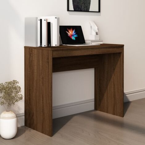 Vidaxl – Bureau droit chêne marron 90x40x72 cm – Bois d'ingénierie résistant à l'humidité – Surface lisse pour espaces de travail optimisés
