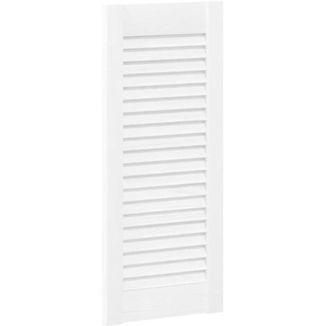 Vidaxl – Porte de placard à persiennes blanche 61,5x29,5 cm – Bois de pin massif pour ventilation optimale – Charnières non incluses