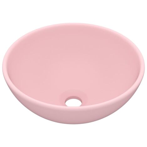 Lavabo rond de salle de bain Rose mat 32,5x14 cm Céramique vidaXL